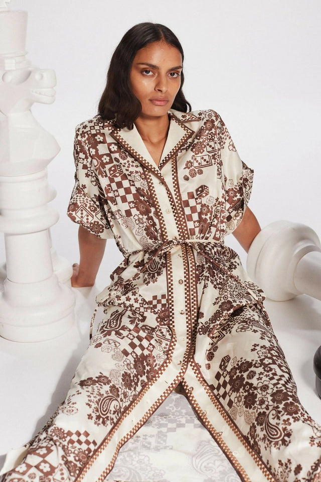 Alemais Vinnie Shirtdress - 10 / Brown - Dresses