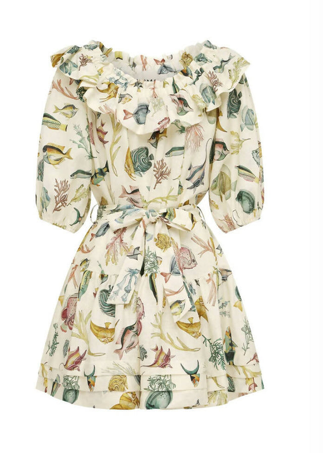 Alemais Wanda Frill Mini Dress - 12 / Multi - Dresses