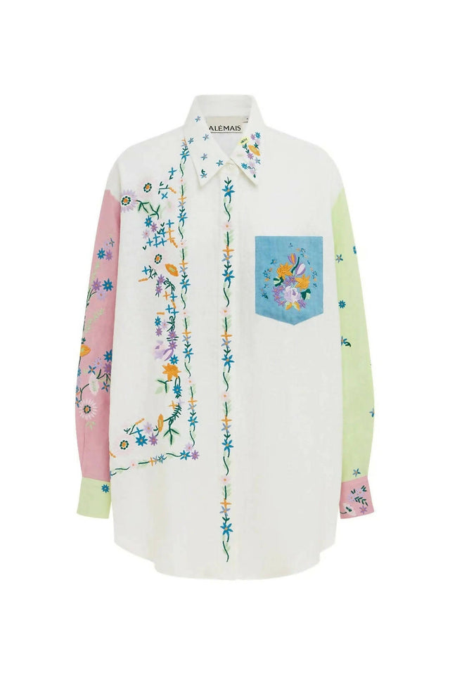 Alemais Willa Embroidered Shirt and Short Set Multi Floral Size 14 & 16 - Outfit Sets