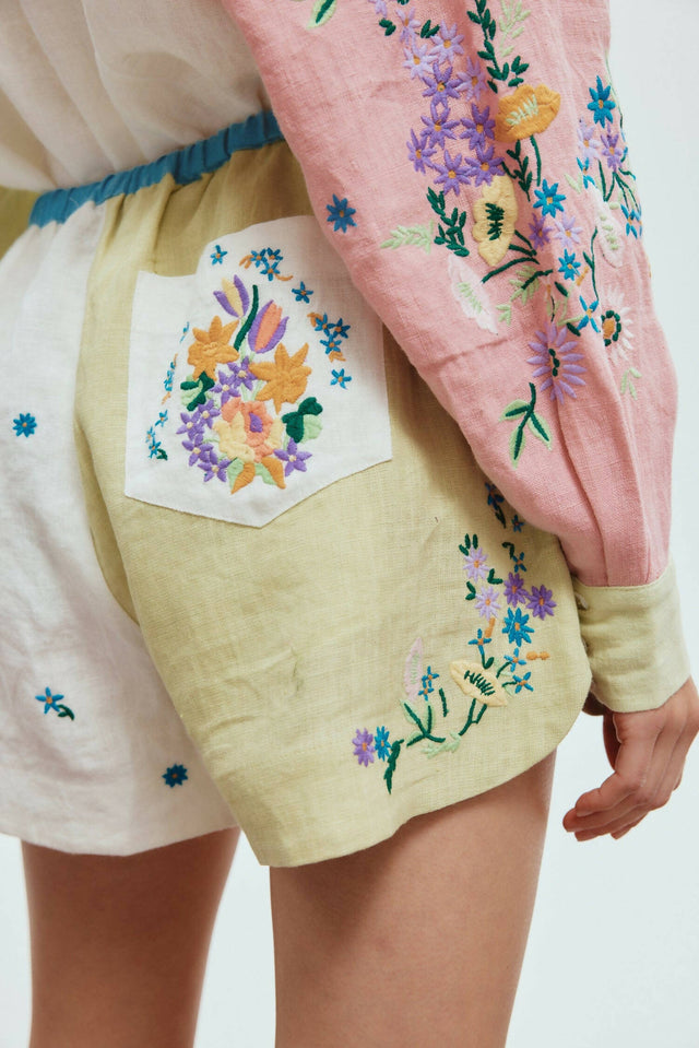 Alemais Willa Embroidered Shirt and Short Set - Outfit Sets