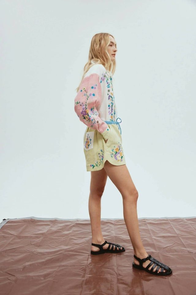 Alemais Willa Embroidered Shirt and Short Set - Outfit Sets
