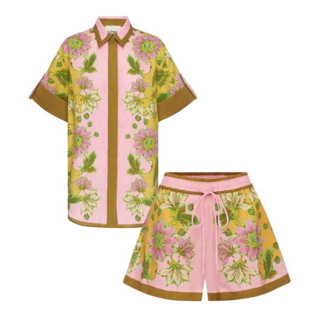 ALEMAIS - Alemais Winnie Spliced Shirt and Short Set