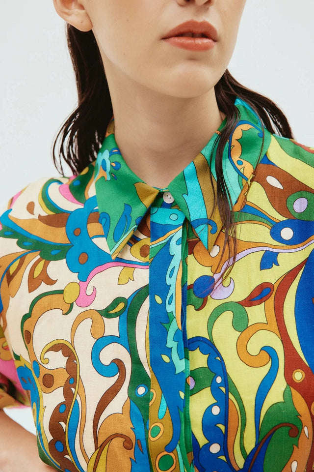 ALEMAIS - Alemais Yvette Linen Shirt and Sarong Skirt Set