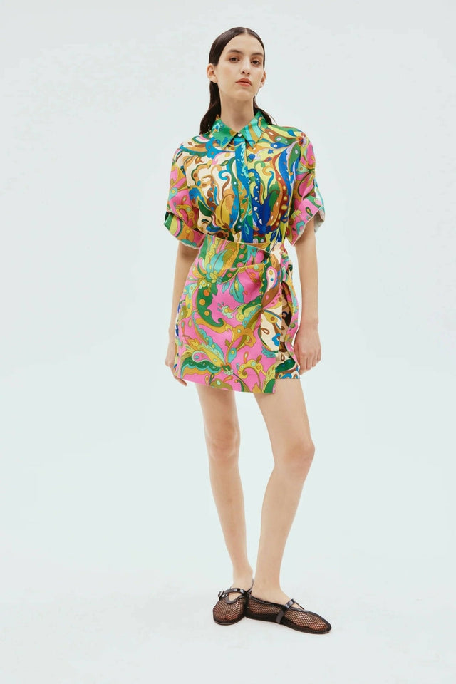 ALEMAIS - Alemais Yvette Linen Shirt and Sarong Skirt Set
