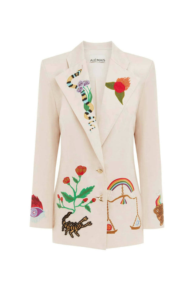 Alemais Zelda Embroidered Blazer Print Size 16 - 16 / Multi - Coats