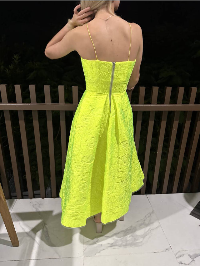 Alex Perry Floral Brocade Dress - 6 / Yellow - Dresses