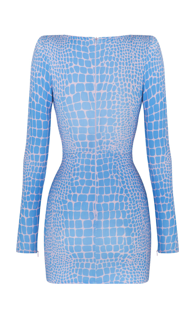 Alex Perry Howell Printed Stretch-Jersey Mini Dress - 8 / Blue - Dresses