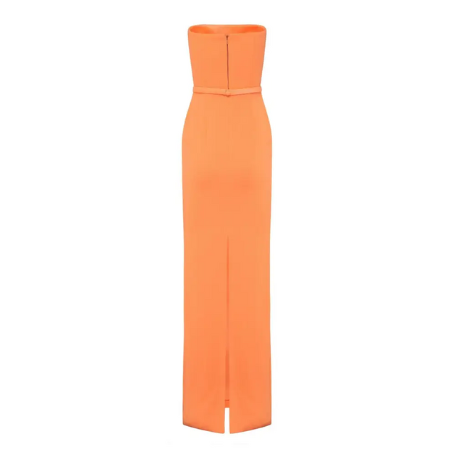 Alex Perry Orange Cassidy Strapless Column Gown - Dresses