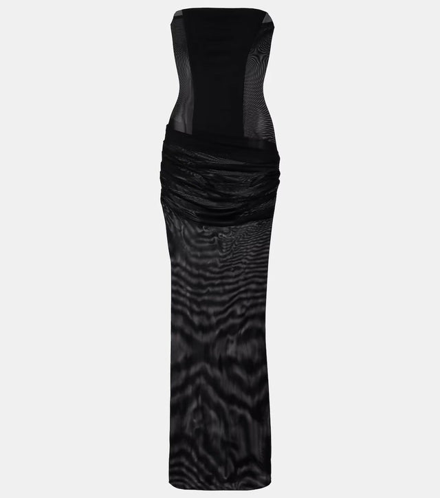 Alex Perry Sheer Strapless Corset Dress Black Size 8 & 10 - Dresses