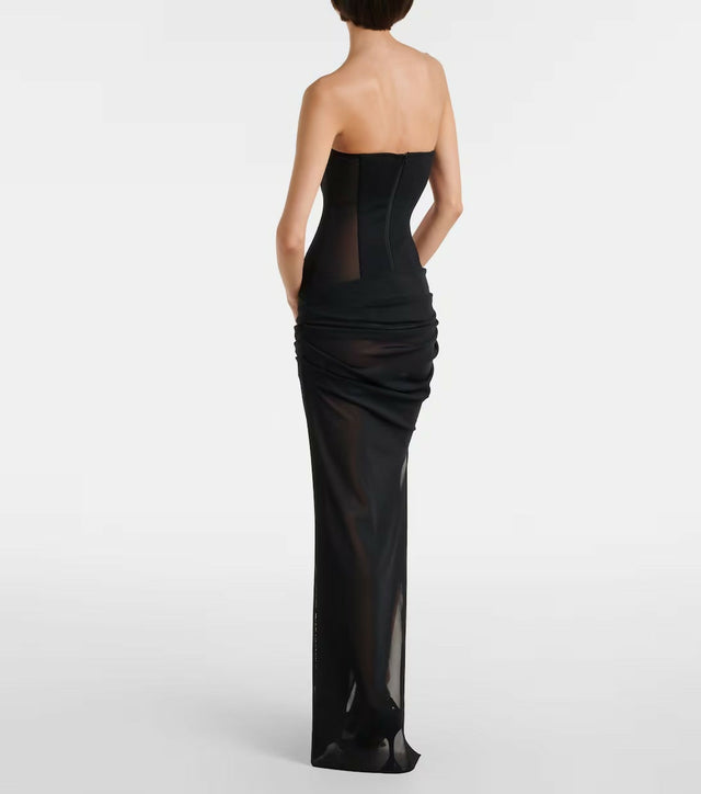 Alex Perry Sheer Strapless Corset Dress Black Size 8 & 10 - Dresses