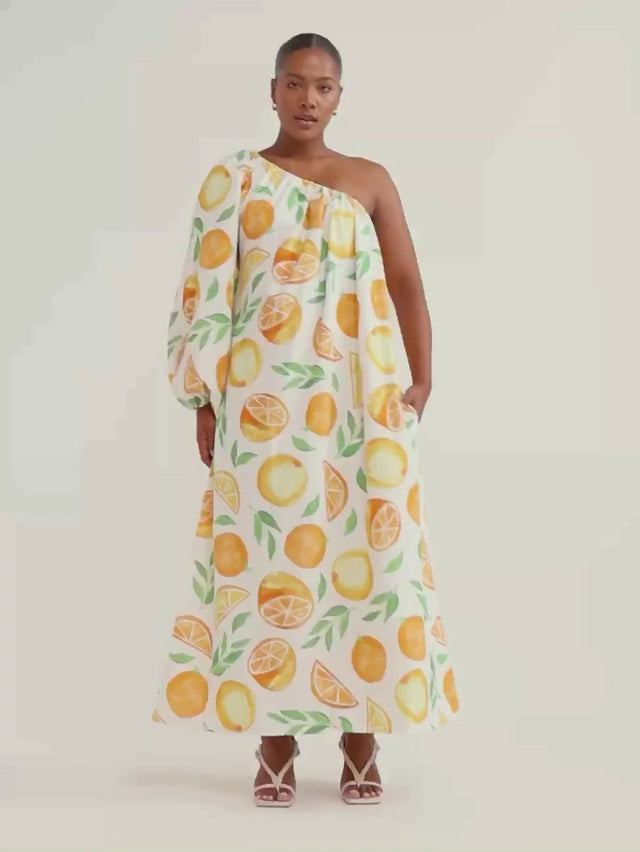 Ambra Maddalena Ophelia Dress In Orange - 10 / Print - Dresses