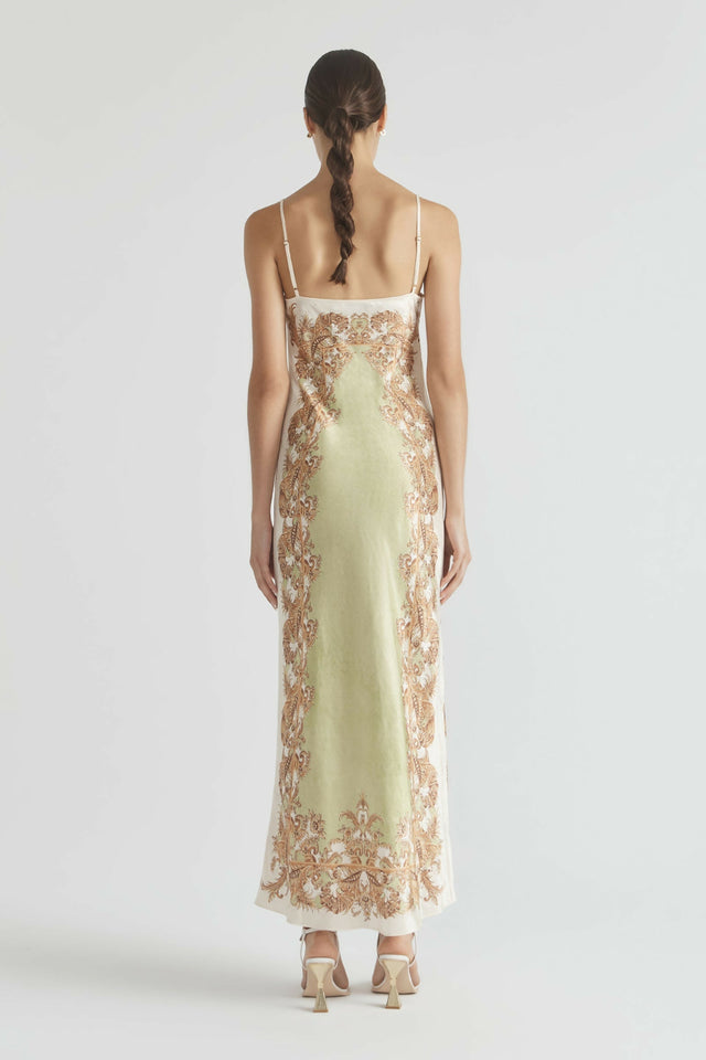 Antipodean Torrent Side Slit Slip Dress - 12 / Multi - Dresses