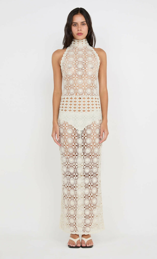 Bec & Bridge Ania Halter Maxi Dress Ivory White Size XS/S & S/M