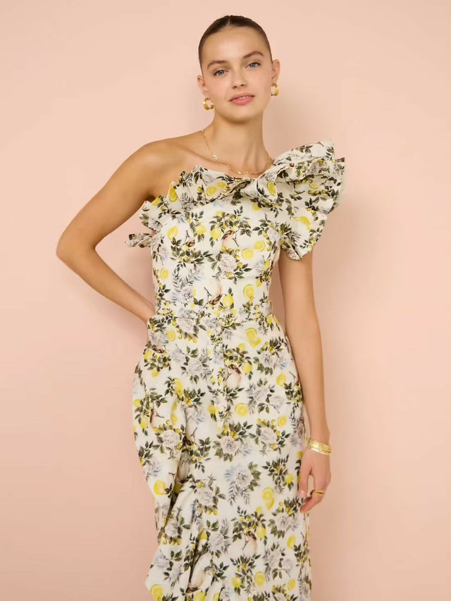 Aqua Blu Giselle Maxi Dress In Clementine Print Size 8 10 - Dresses