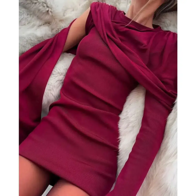 Arakii Knit Mini Dress Red Size XS - 6 / Red - Dresses