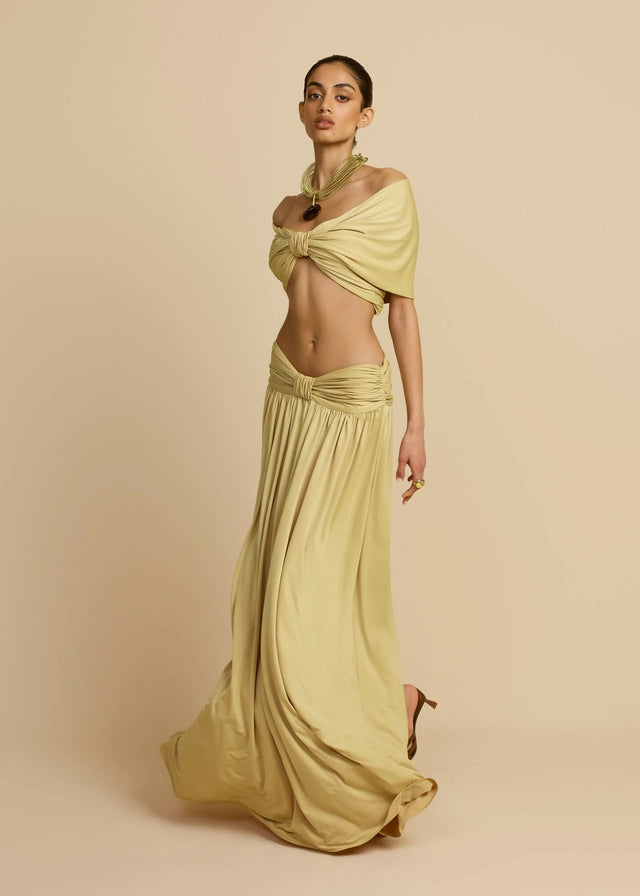 Arcina Ori Alessia Top & Skirt Set Gold Size XS / AU 6 - 6 / Gold - Outfit Sets