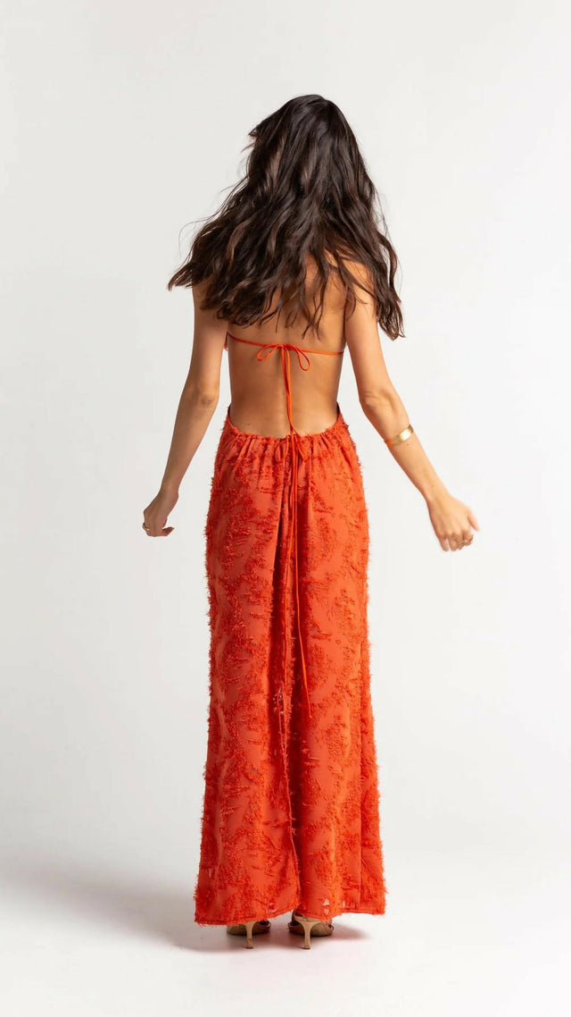 Arcina Ori Kara Midi Dress - 6 / Orange - Dresses