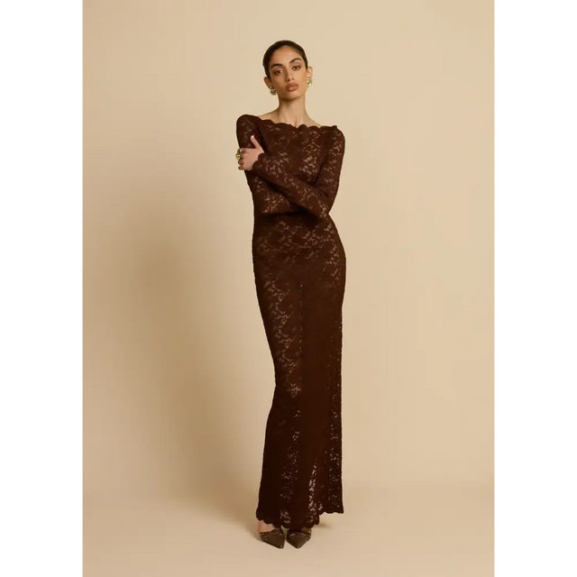 Arcina Ori Monet Maxi Dress Chocolate Brown Size 8,10 - Dresses