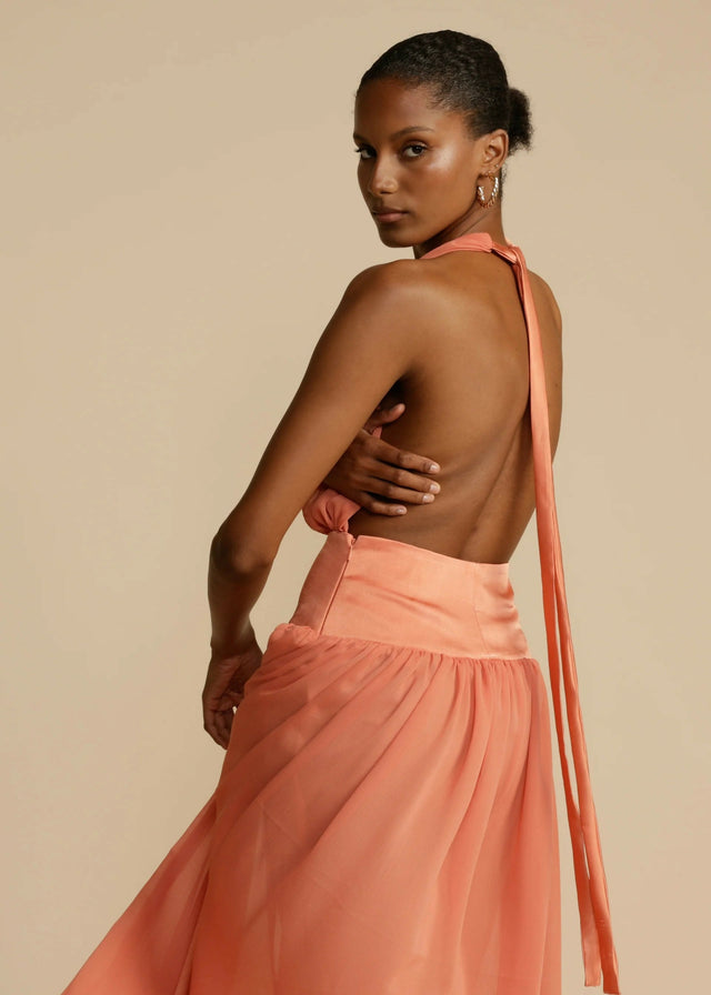 Arcina Ori Serena Midi Dress - 8 / Orange - Dresses