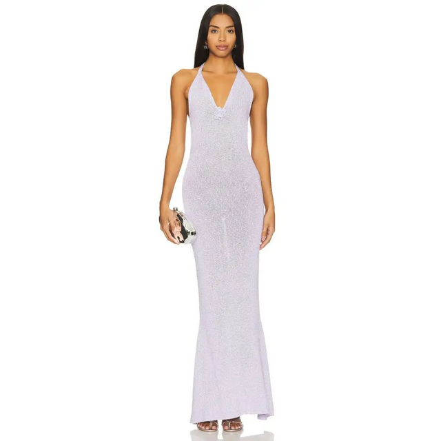 Asta Resort Daphne Maxi Dress Lavender Sequin XS & M - 10 / Violet - Dresses