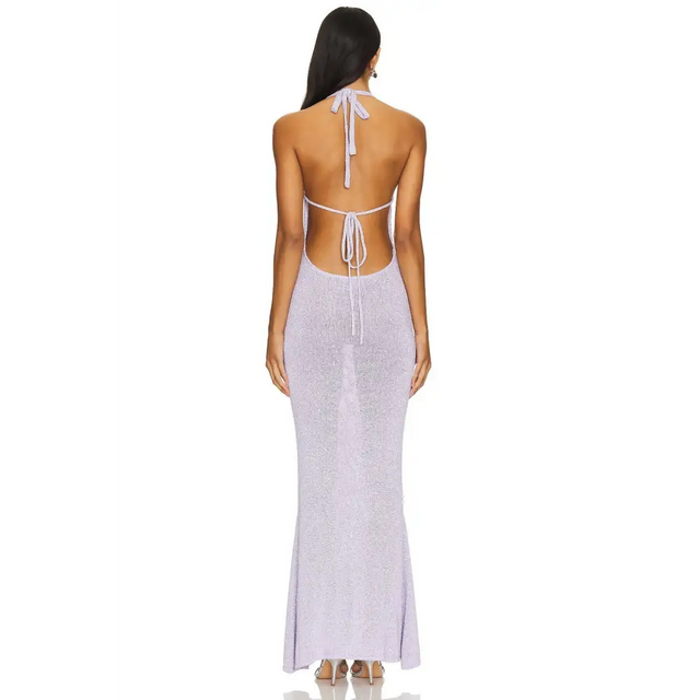 Asta Resort Daphne Maxi Dress Lavender Sequin XS & M - 10 / Violet - Dresses