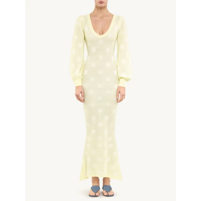 Asta Resort Lorena Knit Dress Butter Creme Size XS - 6 / Yellow - Dresses