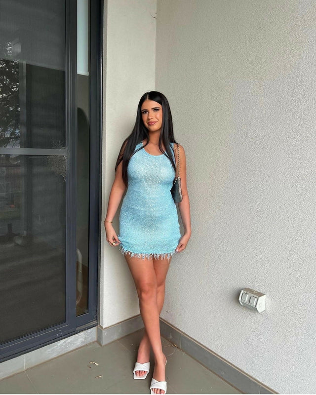 ASTA Resort Natalia Mini Dress - 8 / Blue - Dresses