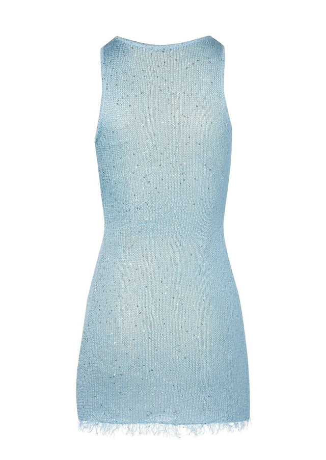 Asta Resort Natalia Mini Dress in Blue Sequin - Dresses