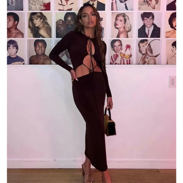Aya Muse ‘Perugia’ Drawstring Midi - XS / Brown - Dresses