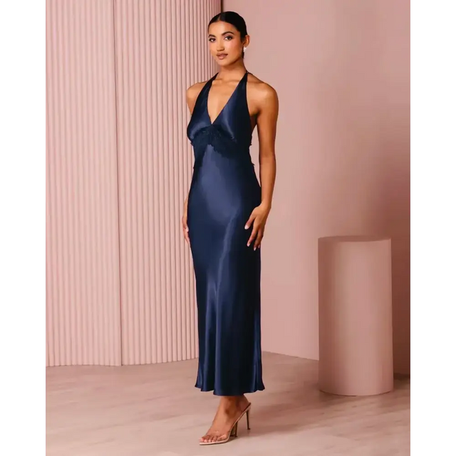 Azzurielle Milena Dress Navy Blue Size 12 - 12 / Navy - Dresses