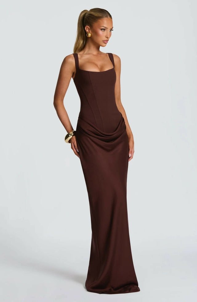 BabyBoo Cornelia Maxi Dress - Plum Brown - Dresses