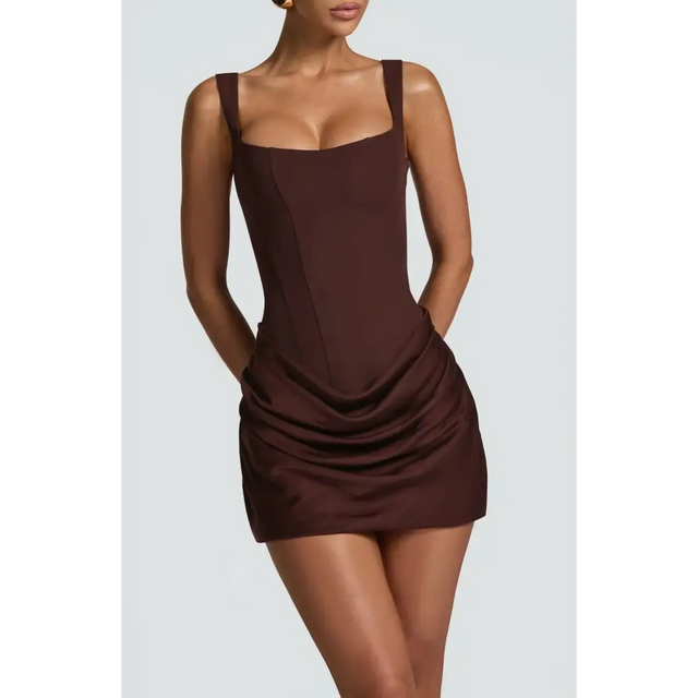 Babyboo Fashion Cornelia Mini Dress Plum Brown - 8 / Brown - Dresses
