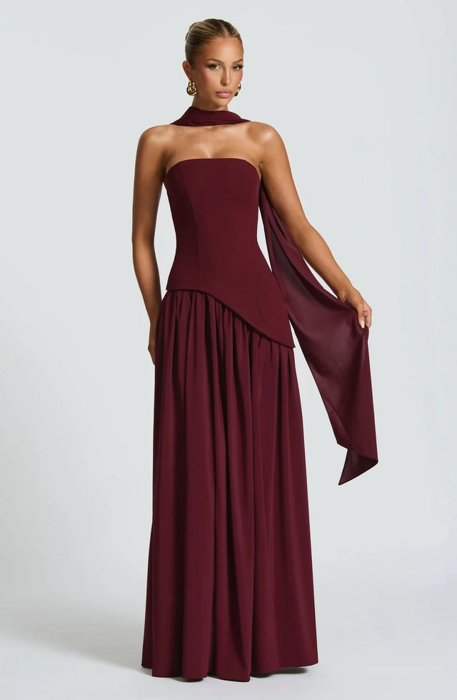 Babyboo Maliyah Maxi Dress - Cherry Lacquer - 8 / Red - Dresses