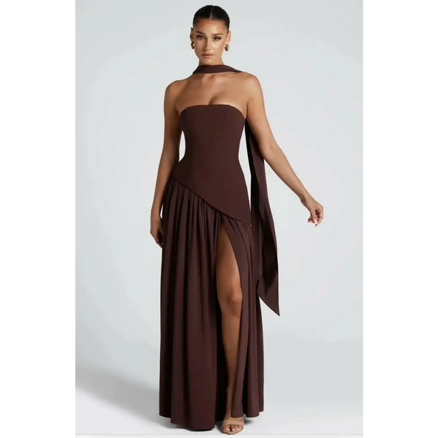 BabyBoo Maliyah Maxi Dress Plum Brown Size 8 - 8 / Brown - Dresses