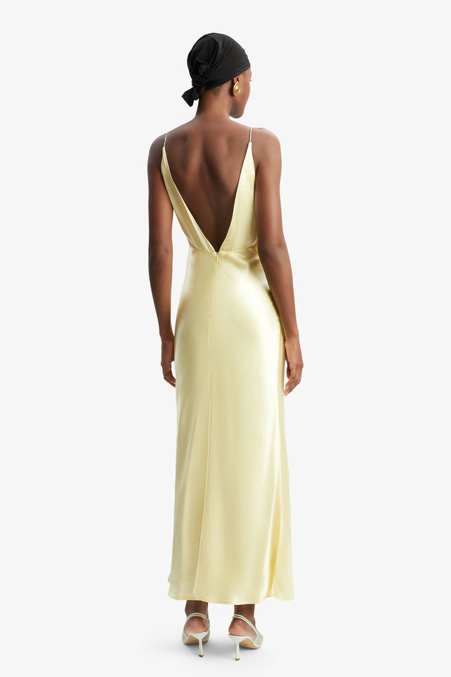 Bardot Capri Diamonte Slip Midi Dress - 8 / Yellow - Dresses
