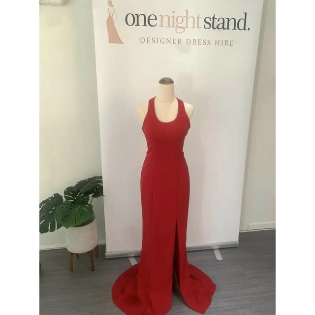 Bariano Dreams Scoop Neck Gown Red - 8 / Red - Dresses