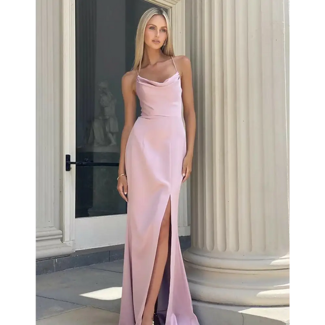 Bariano Stephanie Cowl Drape Gown - 8 / Pink - Dresses