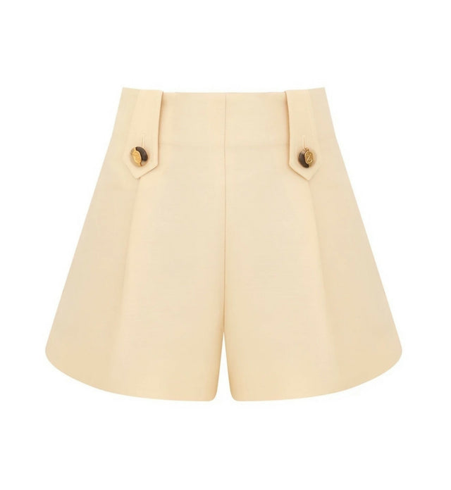 Zimmermann Bow Twill Shirt in Cream and Tailored Short Set