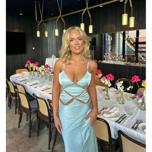 Bec and Bridge Diamond Strap Maxi - 6 / Blue - Dresses