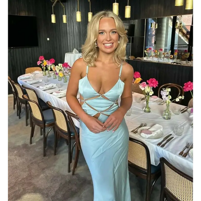 Bec and Bridge Diamond Strap Maxi - 6 / Blue - Dresses