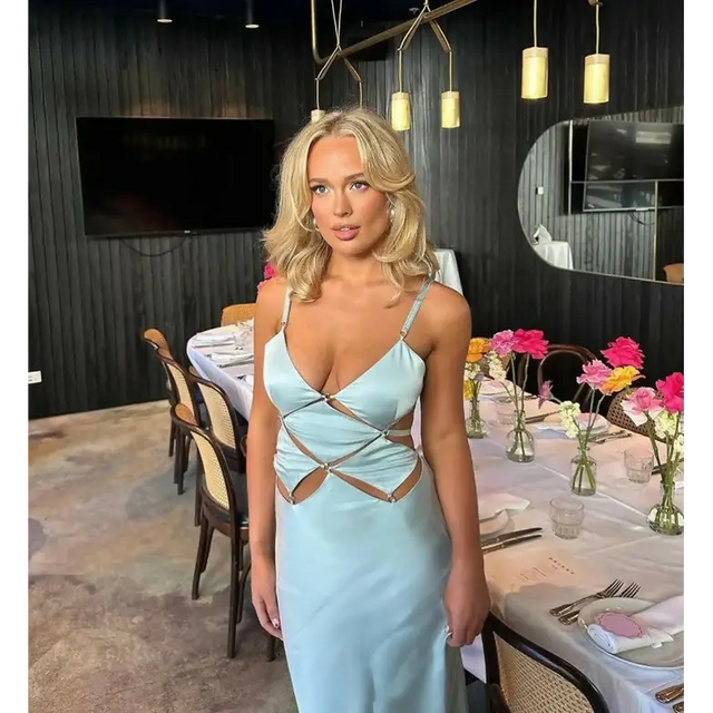 Bec and Bridge Diamond Strap Maxi - 6 / Blue - Dresses