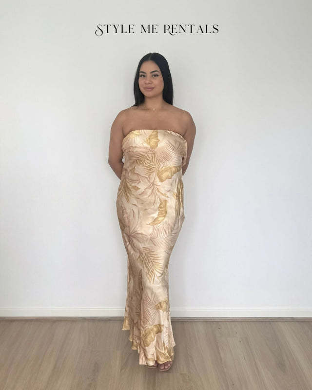Bec and Bridge Dust Palms Strapless Maxi Dress Dust Palms Print Size 10 - 10 / Print - Dresses