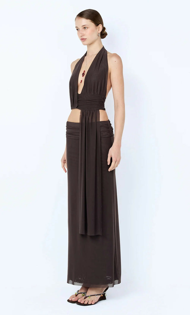 Bec and Bridge Eva Drape Set in Brown - 6 / Brown - Dresses