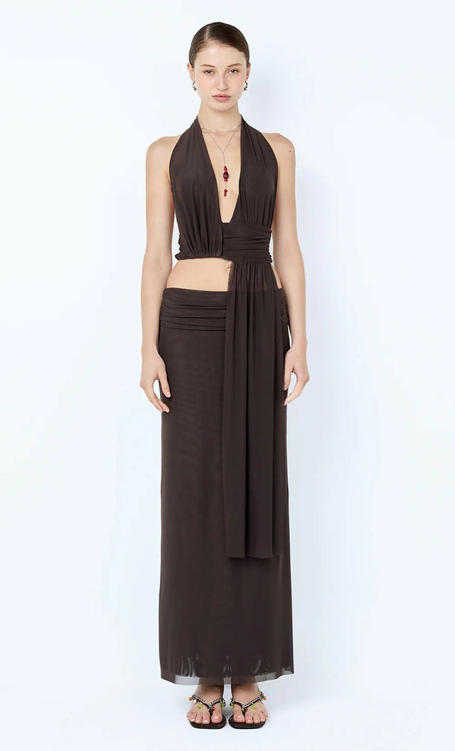 Bec and Bridge Eva Drape Set in Brown - 6 / Brown - Dresses