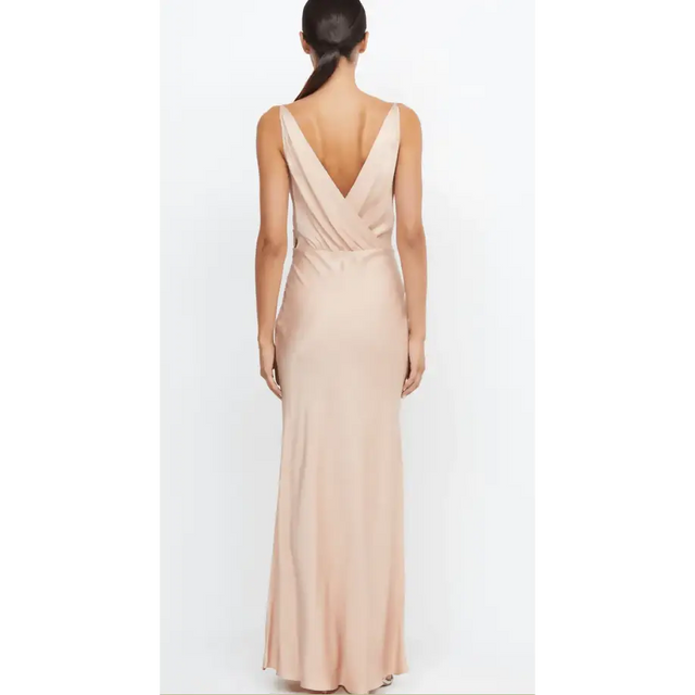 Bec & Bridge Adore V Maxi Dress in Rose Gold - 8 / Gold - Dresses