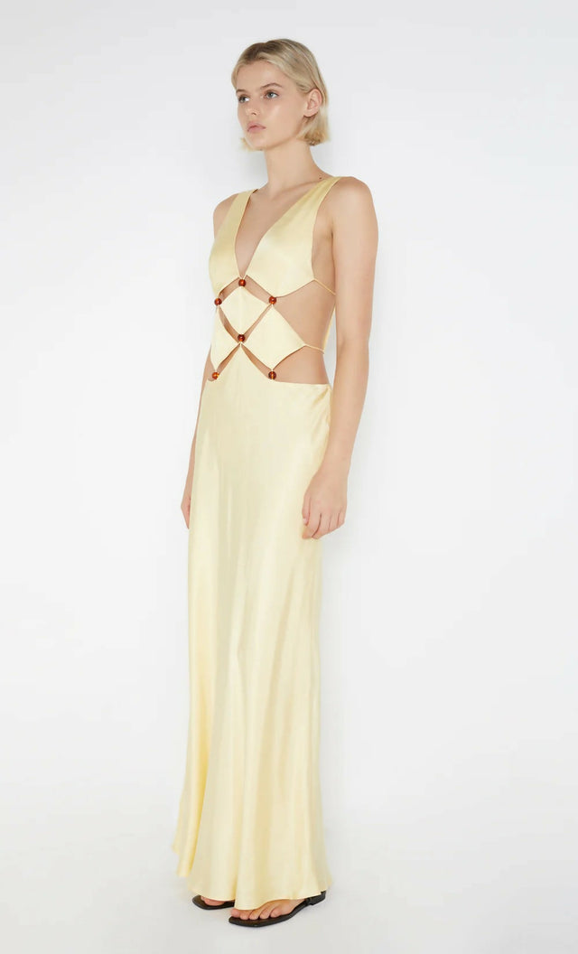 Bec + Bridge Agathe Diamond Dress - 8 / Yellow - Dresses