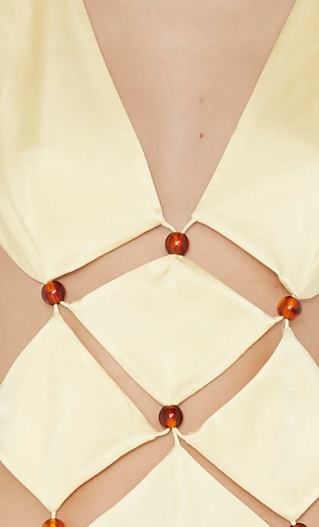 Bec + Bridge Agathe Diamond Dress - 8 / Yellow - Dresses