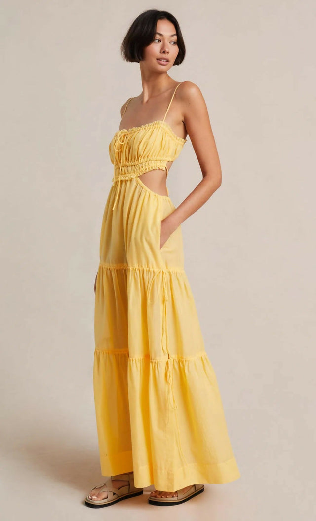 Bec & Bridge Alexandra Tie Maxi Dress in Yellow - 6 / Yellow - Dresses