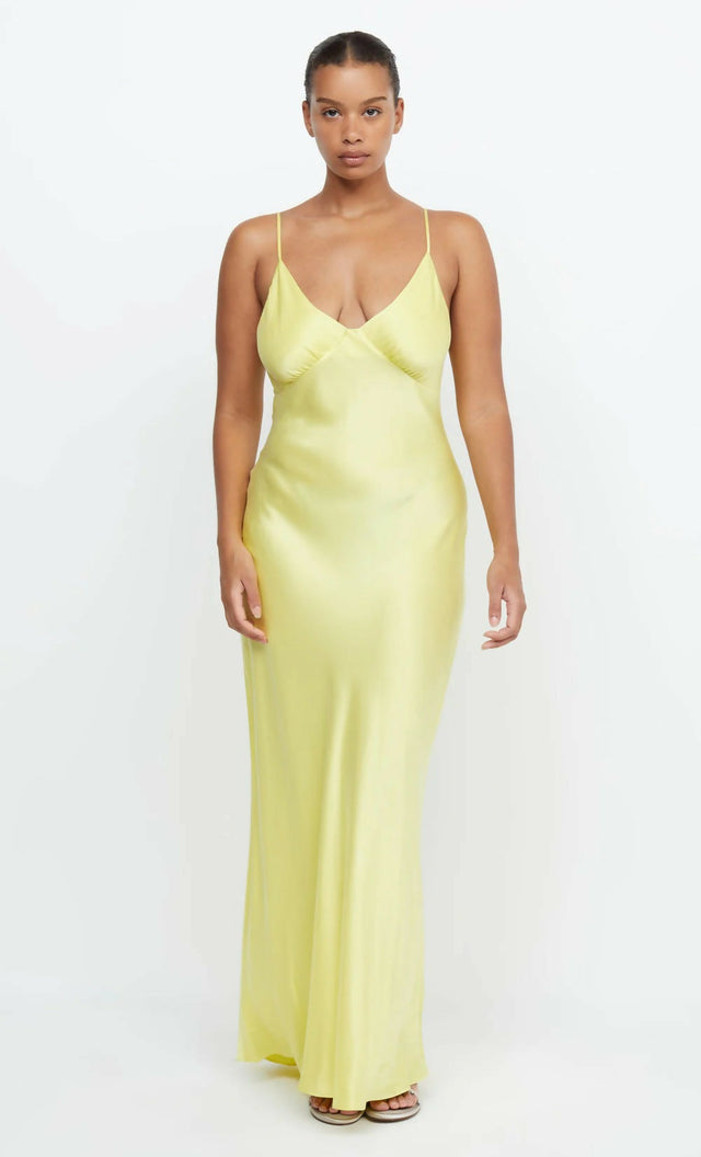 Bec + Bridge Amber V Maxi Citron Midi/Maxi Dress - 8 / Yellow - Dresses