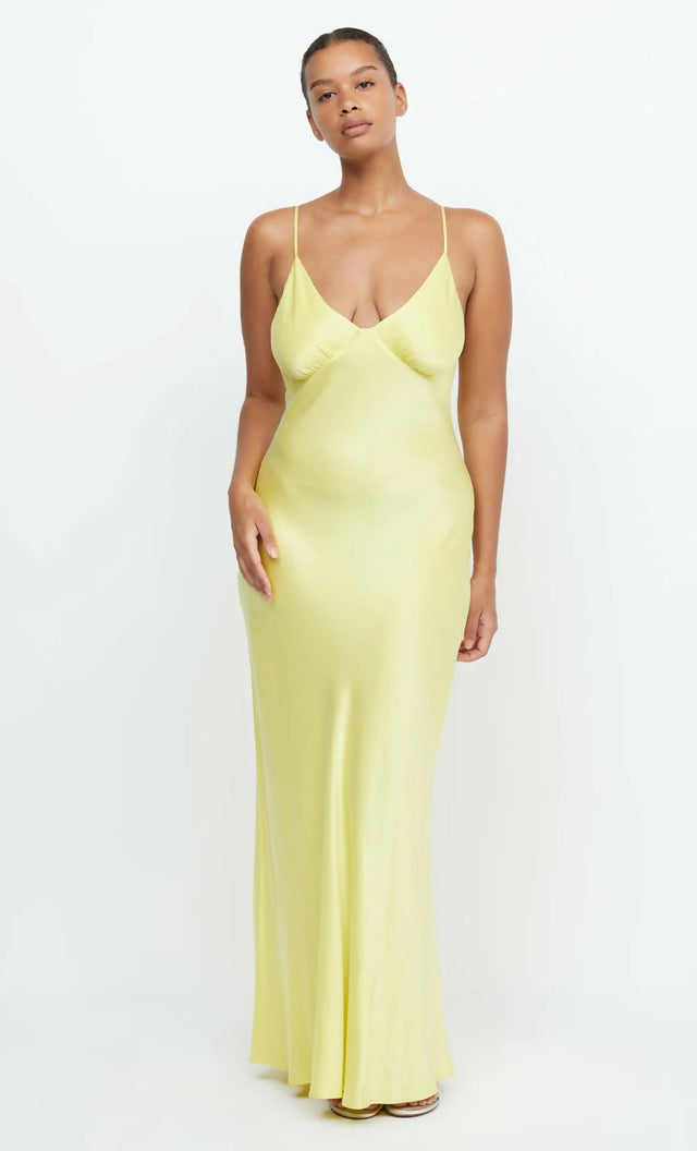 Bec + Bridge Amber V Maxi Citron Midi/Maxi Dress - 8 / Yellow - Dresses